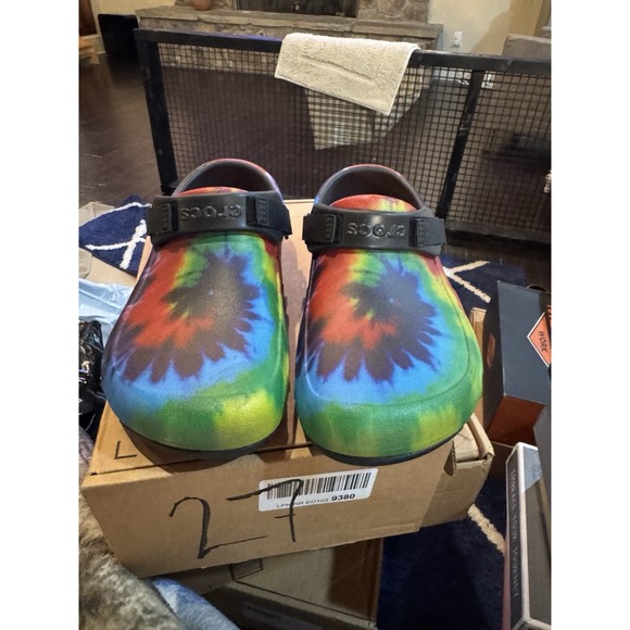 Crocs Classic Tie Dye LiteRide Slip‎ on Sandals Clogs Men Size 10 Women Size 12